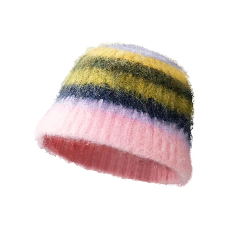 Colorful Gradient Furry Beanie