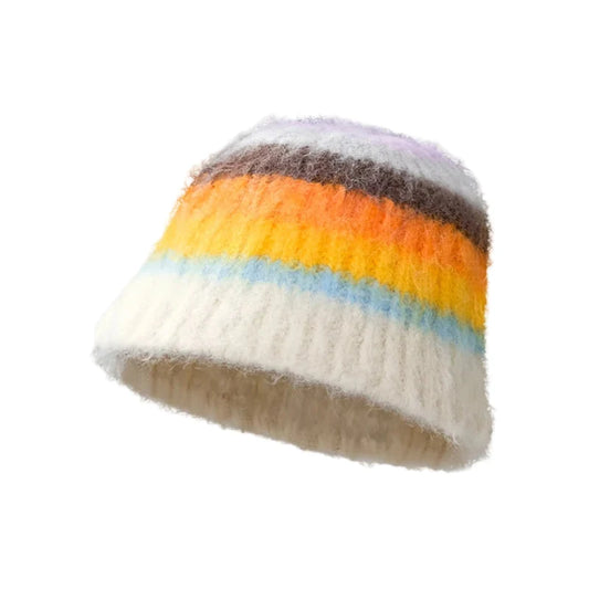 Colorful Gradient Furry Beanie