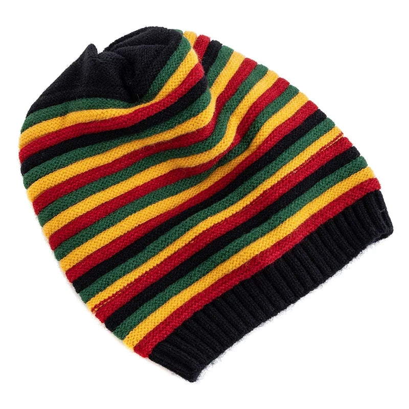 Coraline Slouchy Striped Knitted Beanie