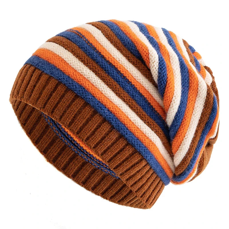 Coraline Slouchy Striped Knitted Beanie