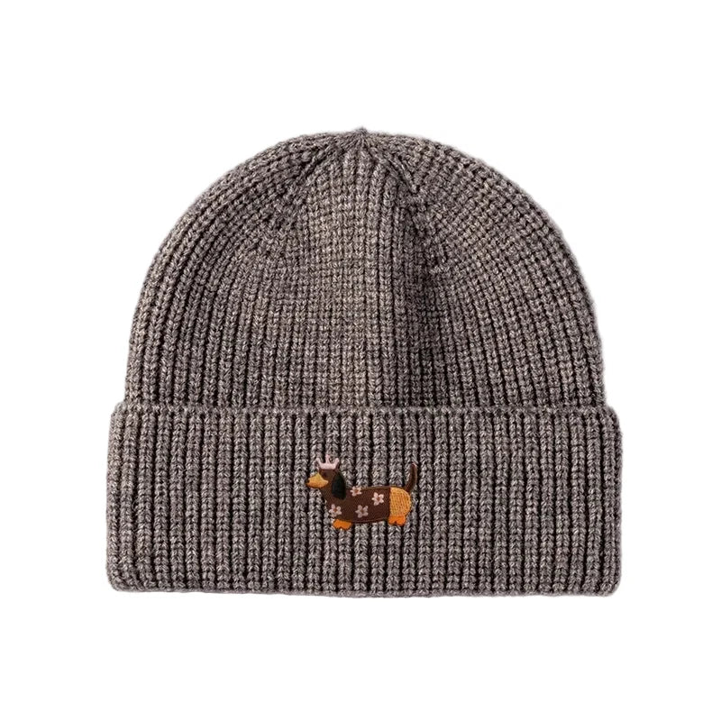 Dachshund Queen Winter Knitted Cotton Beanie