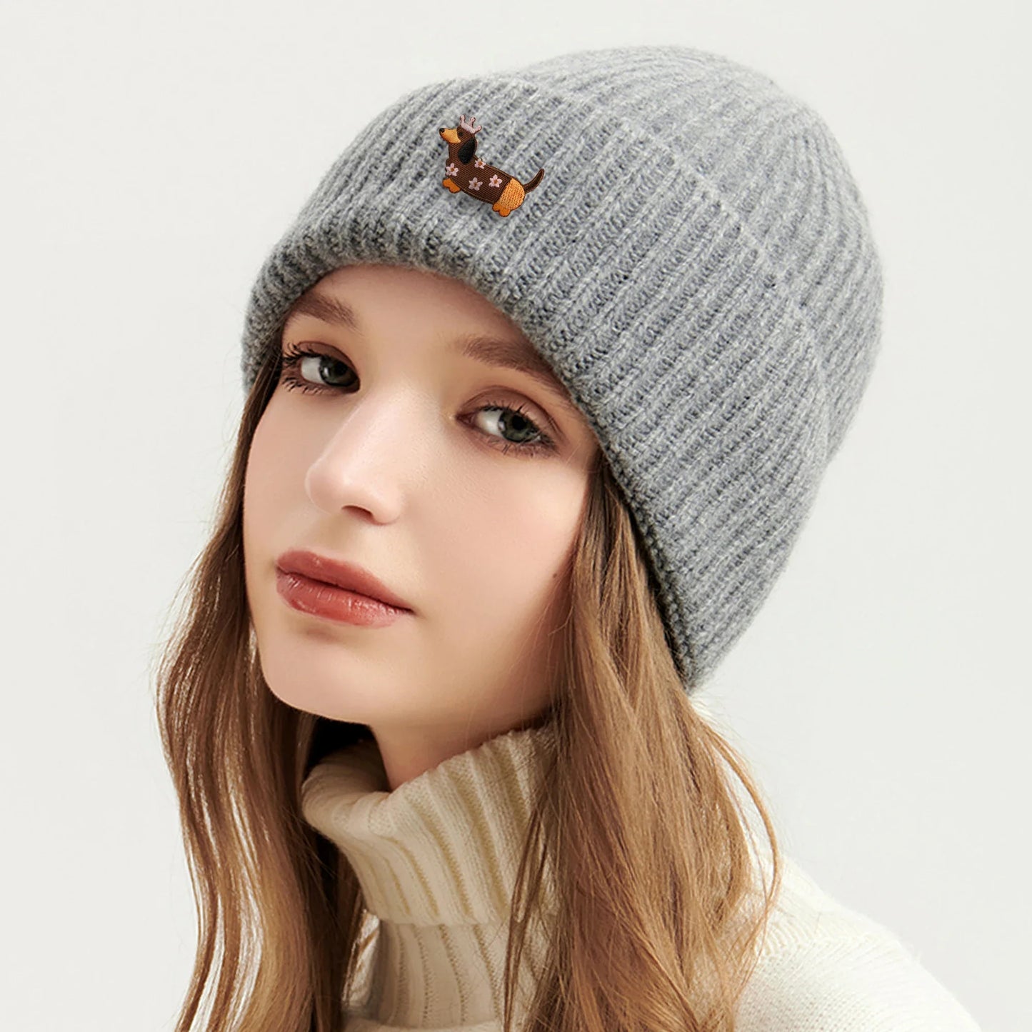 Dachshund Queen Winter Knitted Cotton Beanie