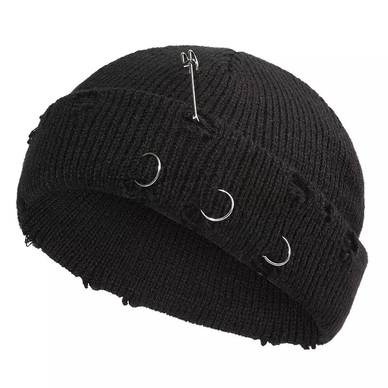 Downtown Metal Rings Short Docker Beanie