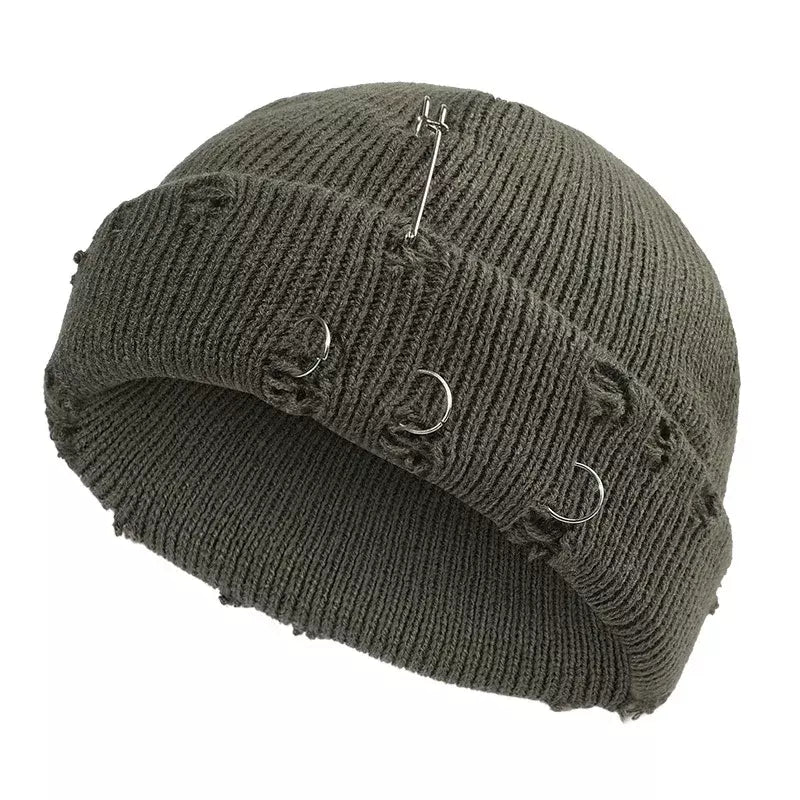 Downtown Metal Rings Short Docker Beanie
