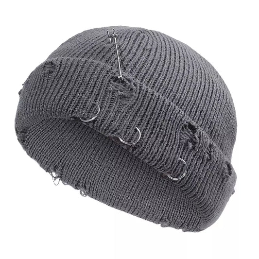 Downtown Metal Rings Short Docker Beanie