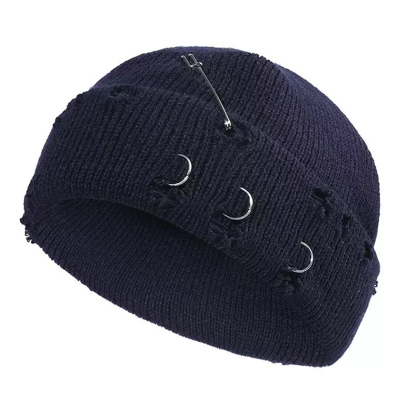 Downtown Metal Rings Short Docker Beanie