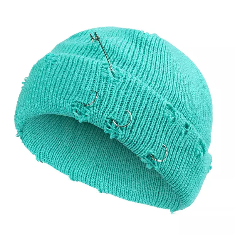 Downtown Metal Rings Short Docker Beanie