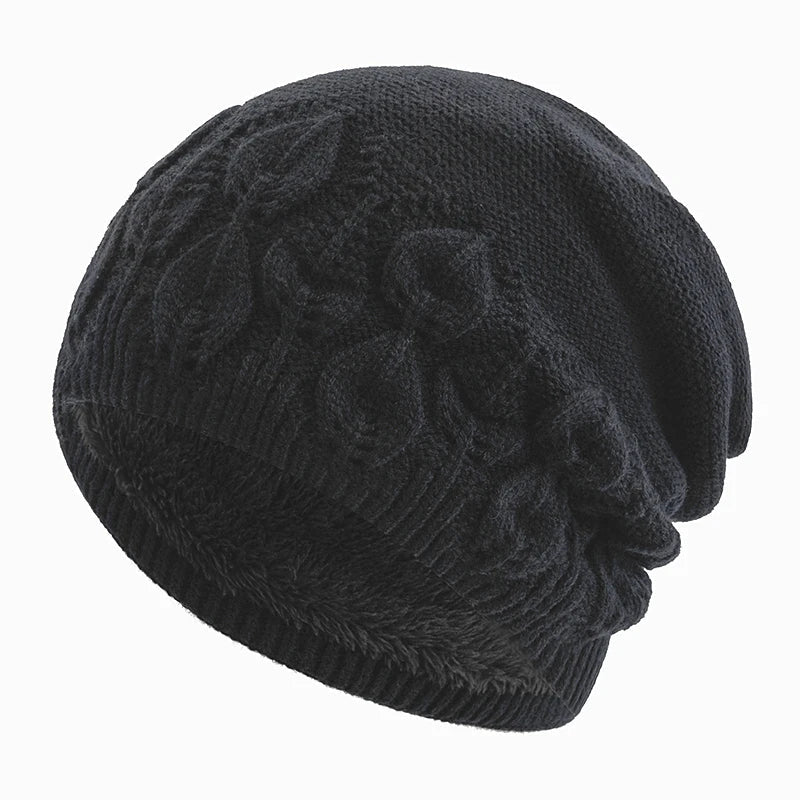 Fallen Leaves Winter Fur Beanie