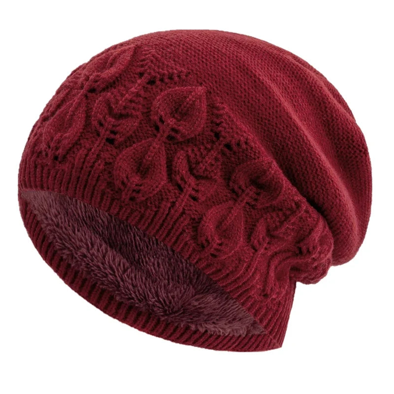 Fallen Leaves Winter Fur Beanie