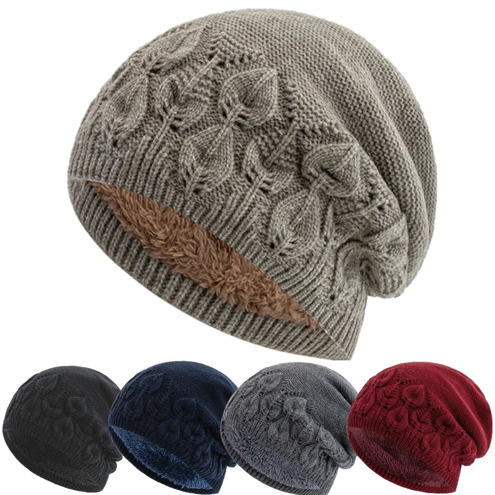 Fallen Leaves Winter Fur Beanie