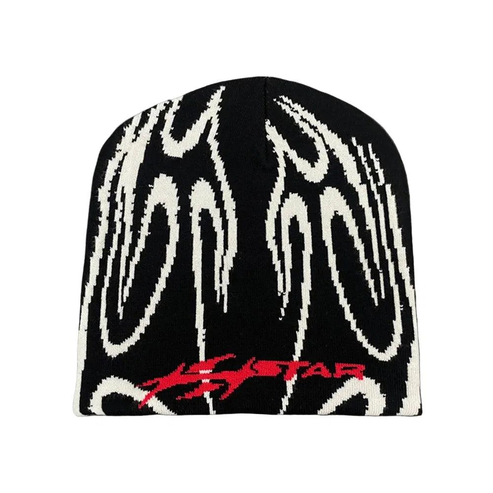 Flaming Star Knitted Beanie