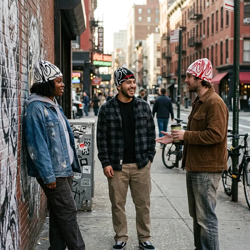 Flaming Star Knitted Beanie