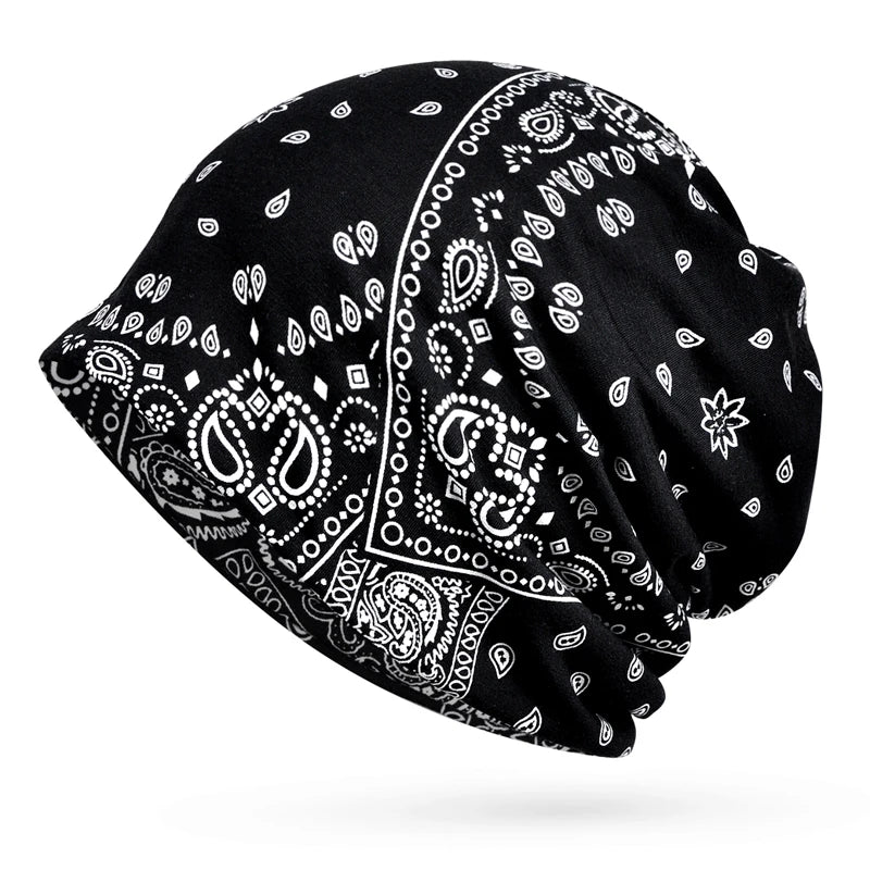 Floral Cashew Cotton Snood Beanie