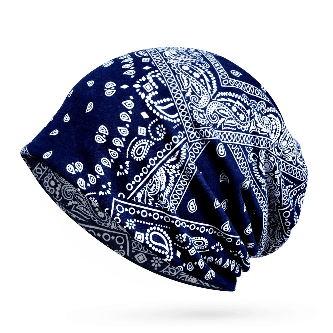 Floral Cashew Cotton Snood Beanie