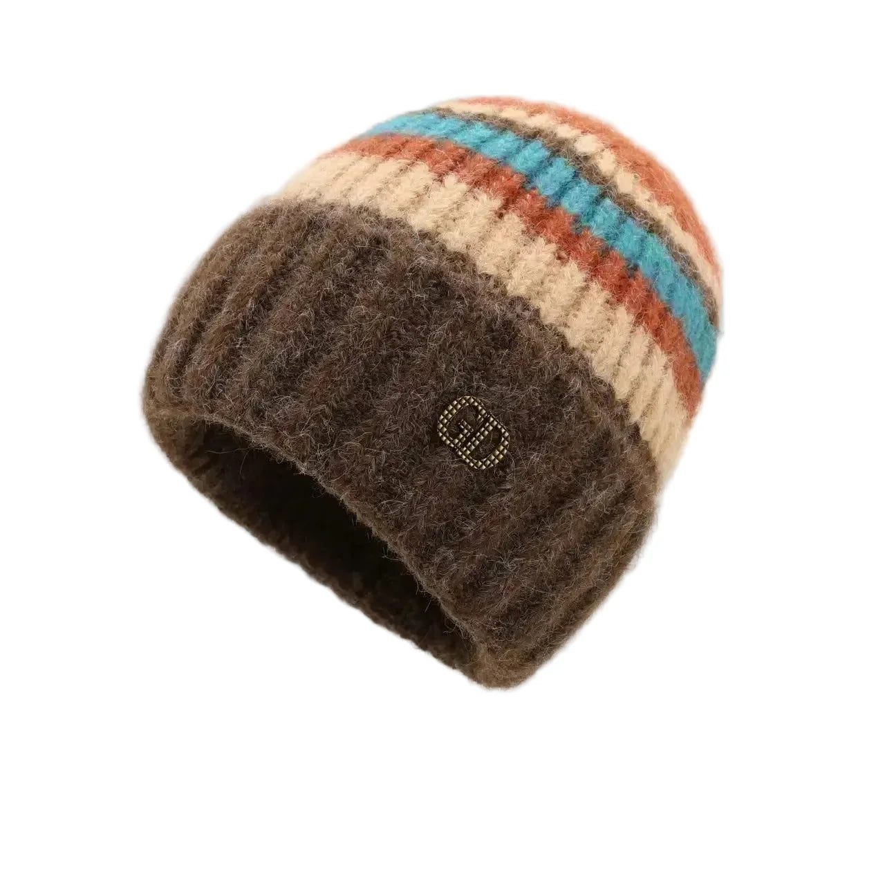 GD Winter Striped Fur Beanie