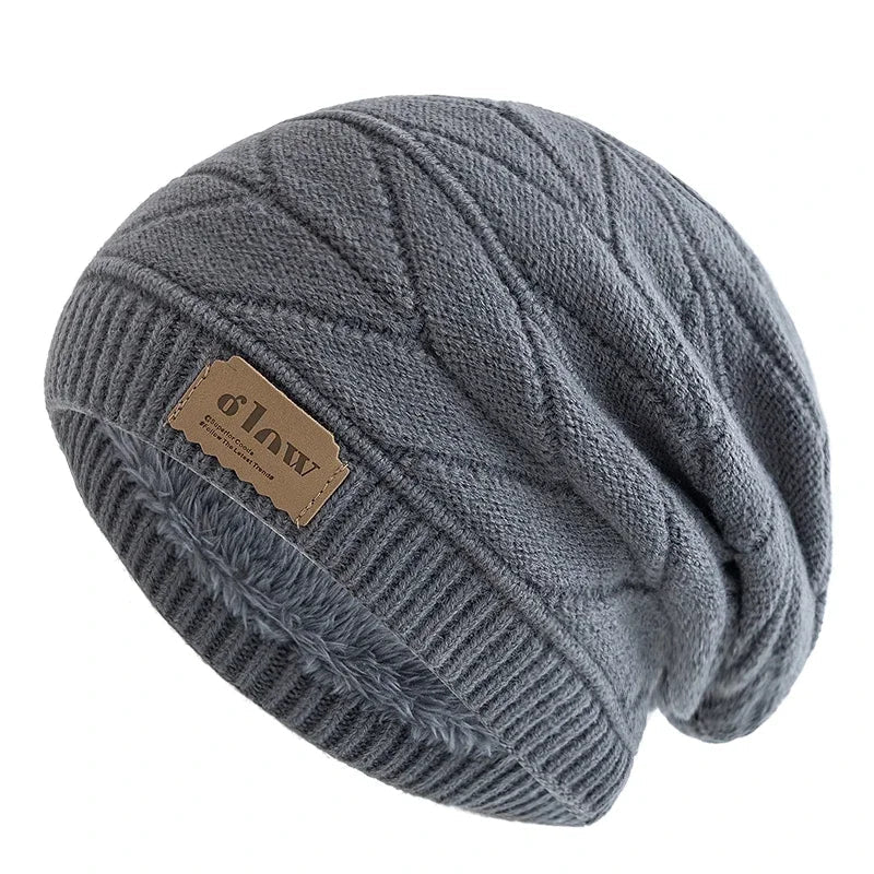 GLOW Winter Fur Knitted Beanie