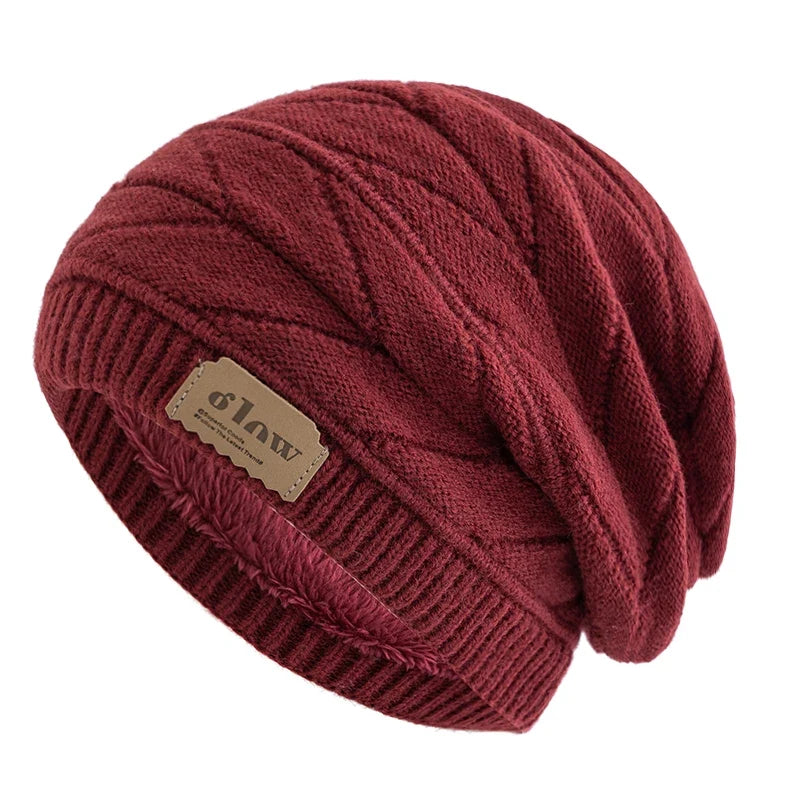 GLOW Winter Fur Knitted Beanie