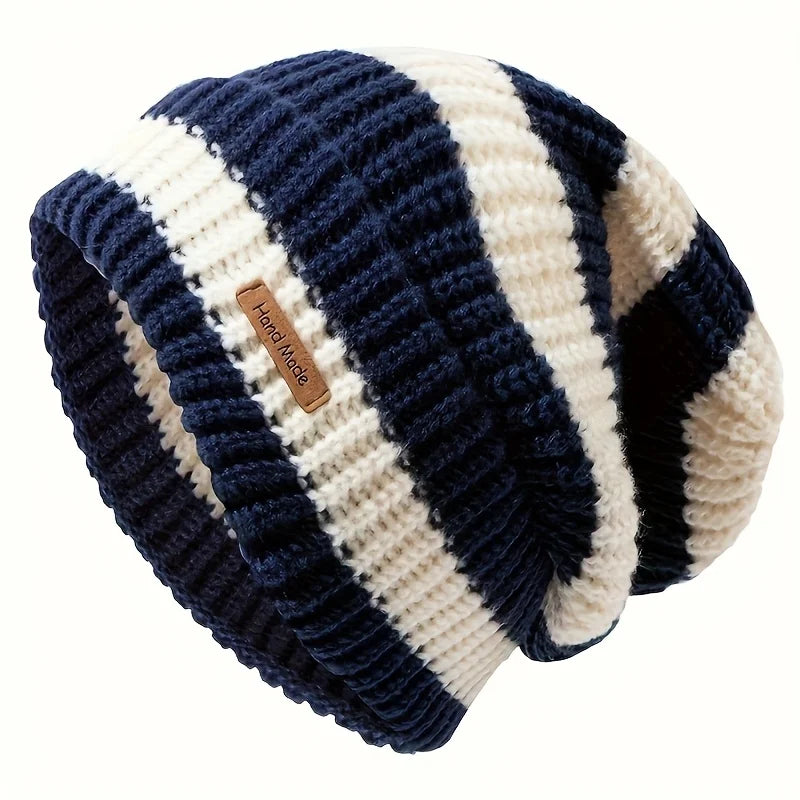 Ghelter Hand-Made Striped Knitted Beanie