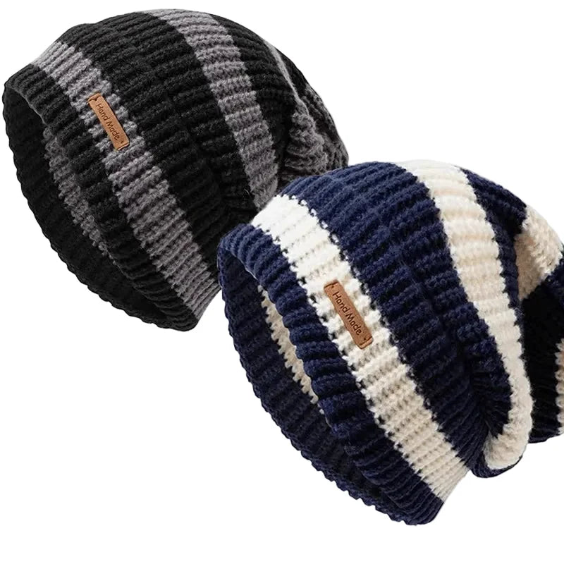 Ghelter Hand-Made Striped Knitted Beanie