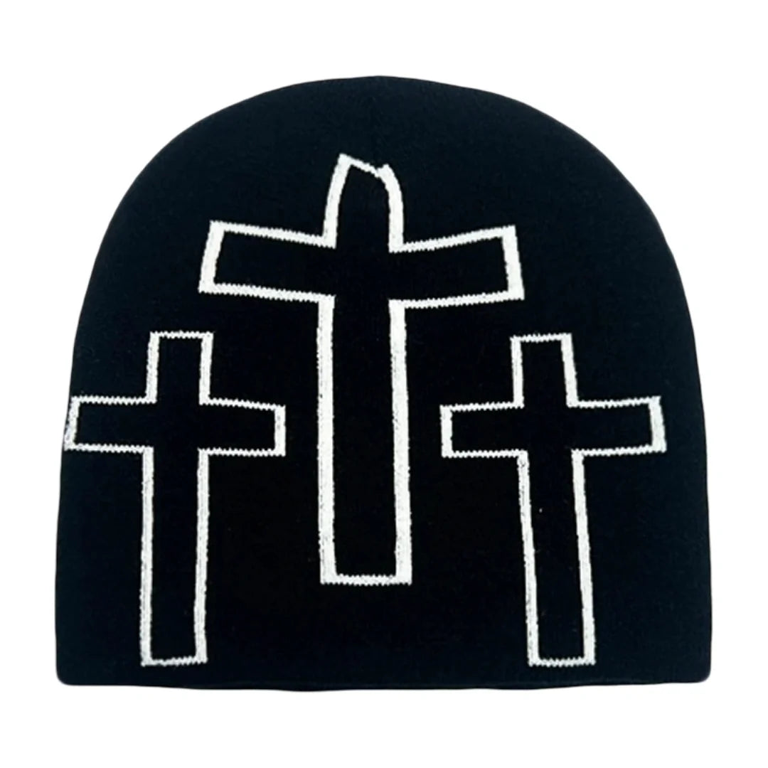 Holy Crosses Winter Knitted Beanie