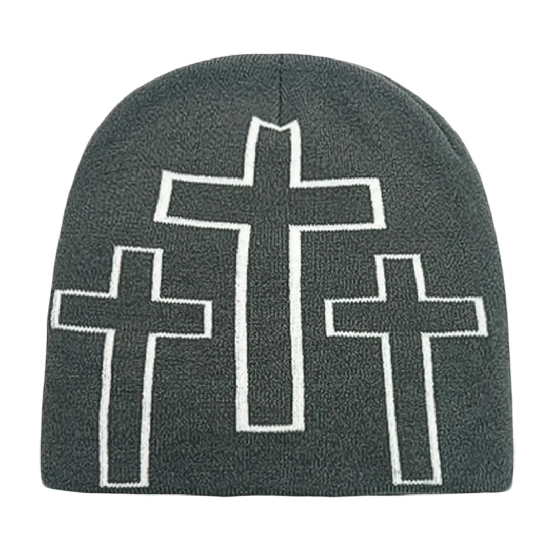 Holy Crosses Winter Knitted Beanie