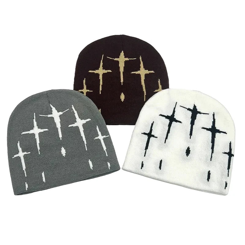 Holy Crosses Winter Knitted Beanie