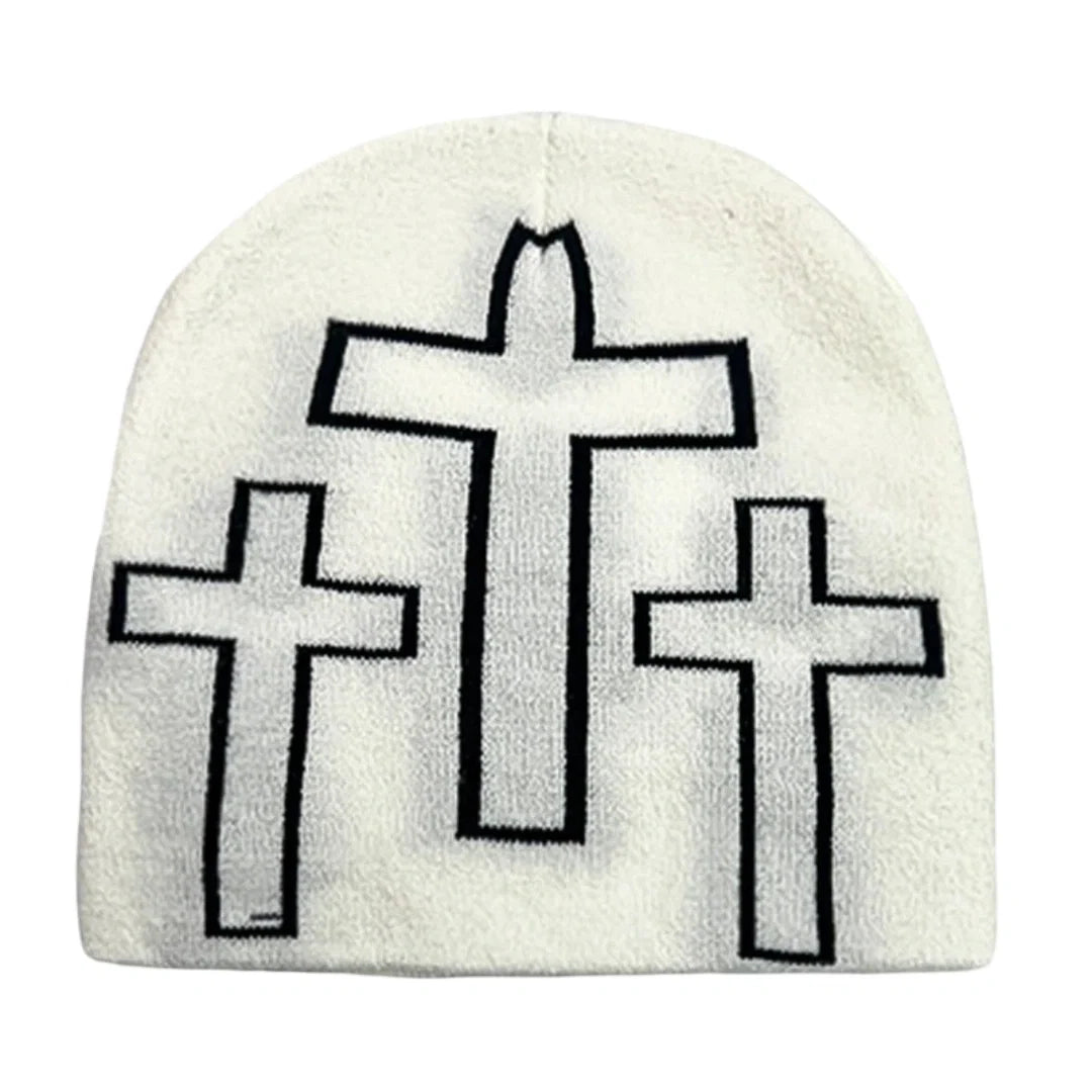 Holy Crosses Winter Knitted Beanie