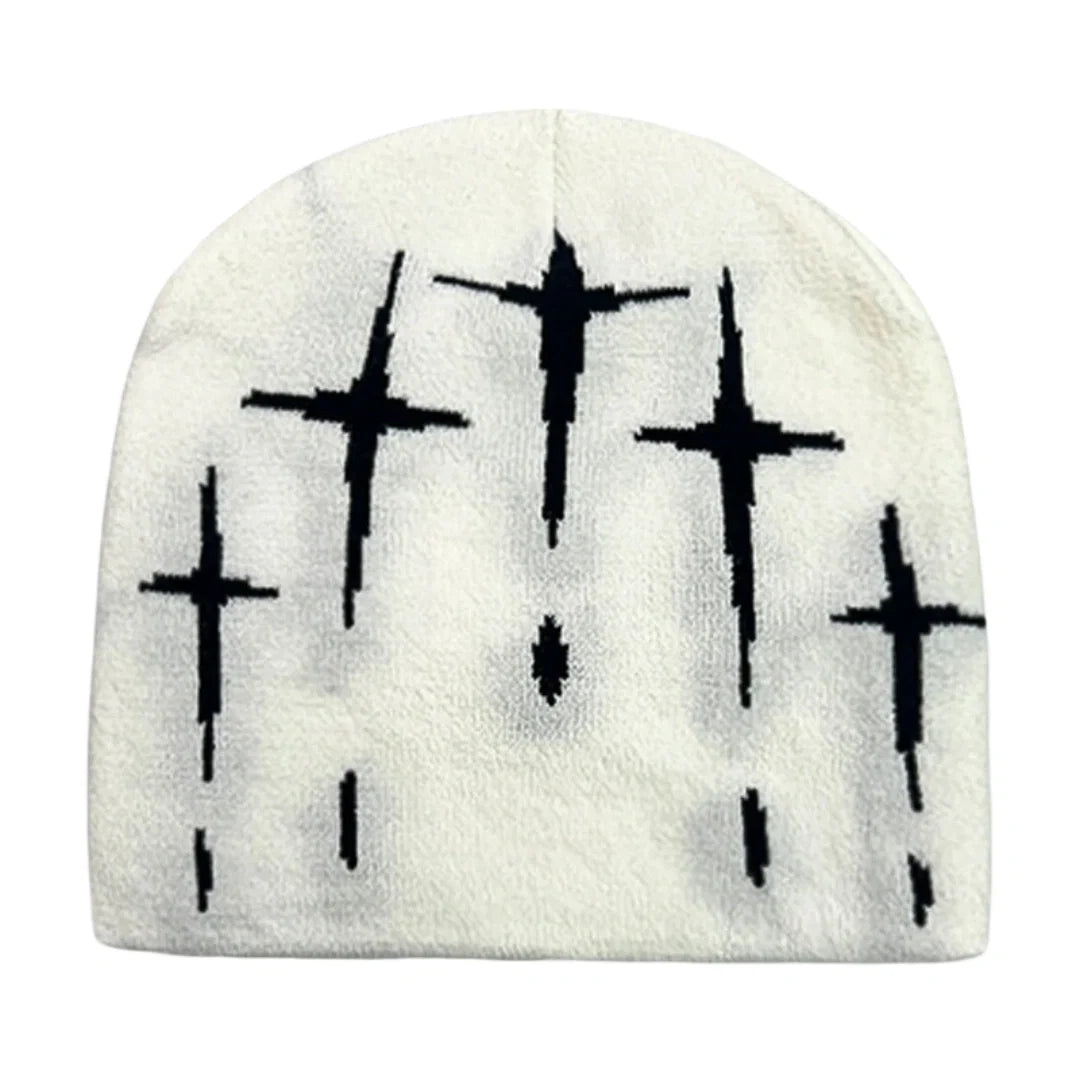 Holy Crosses Winter Knitted Beanie