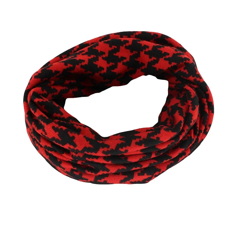 Houndstooth Cotton Snood Beanie