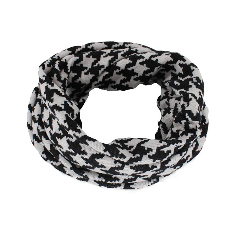Houndstooth Cotton Snood Beanie