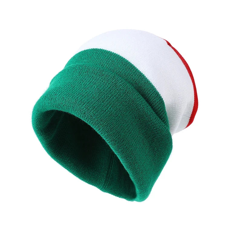 Hungary Flag Colors Striped Beanie