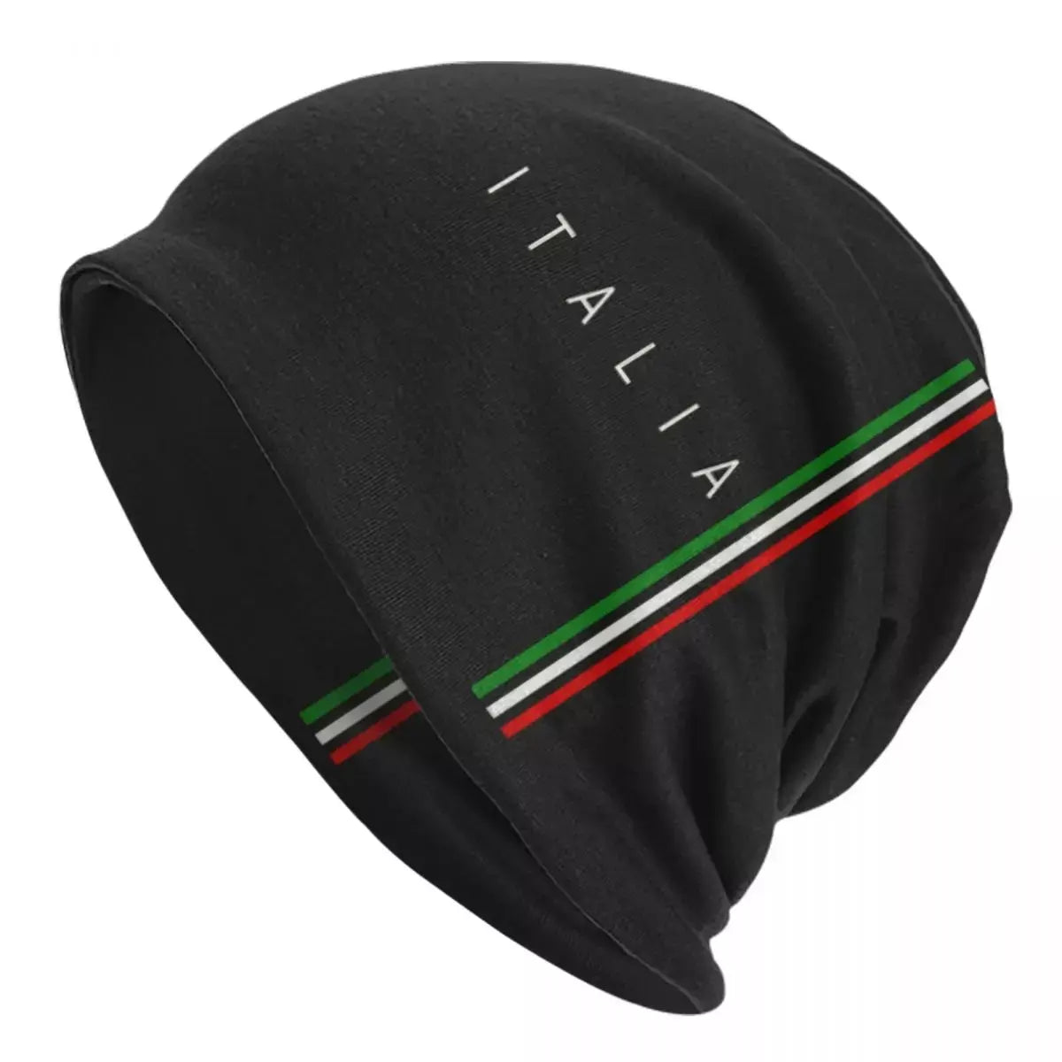 Italian Flag Black Beanie