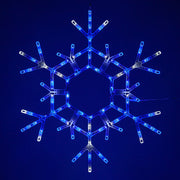 36" LED Folding Snowflake, Blue and Cool White Lights