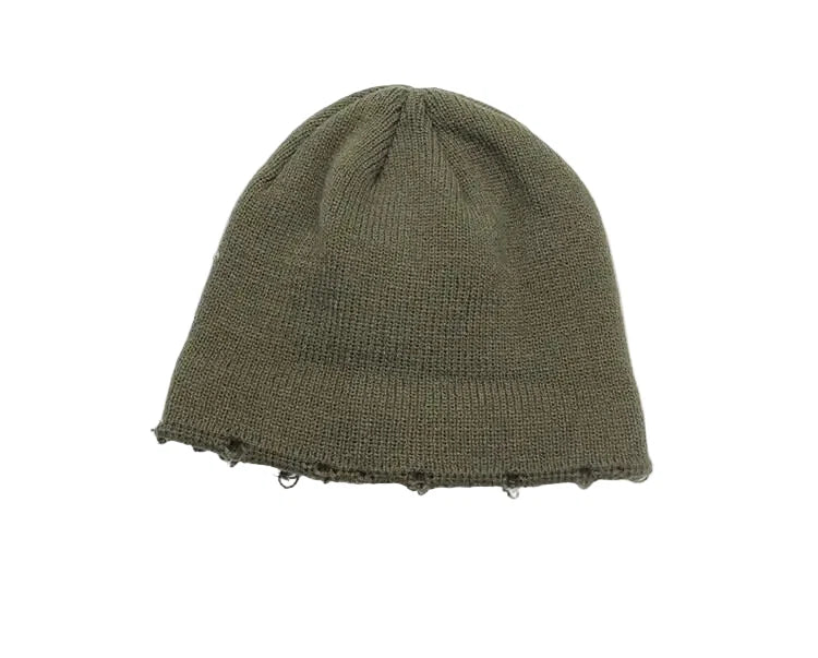 Leeds Winter Frayed Knitted Cotton Beanie