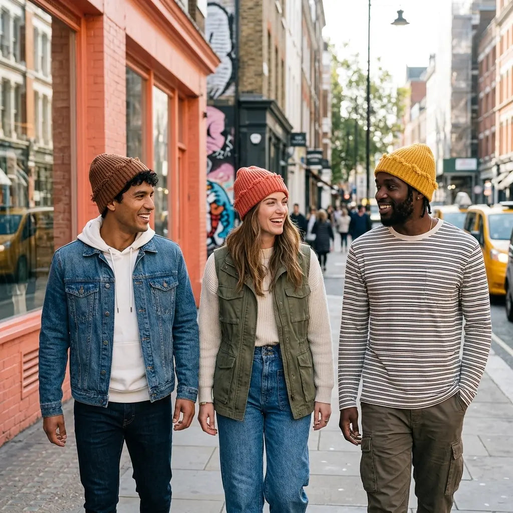 Leeds Winter Frayed Knitted Cotton Beanie