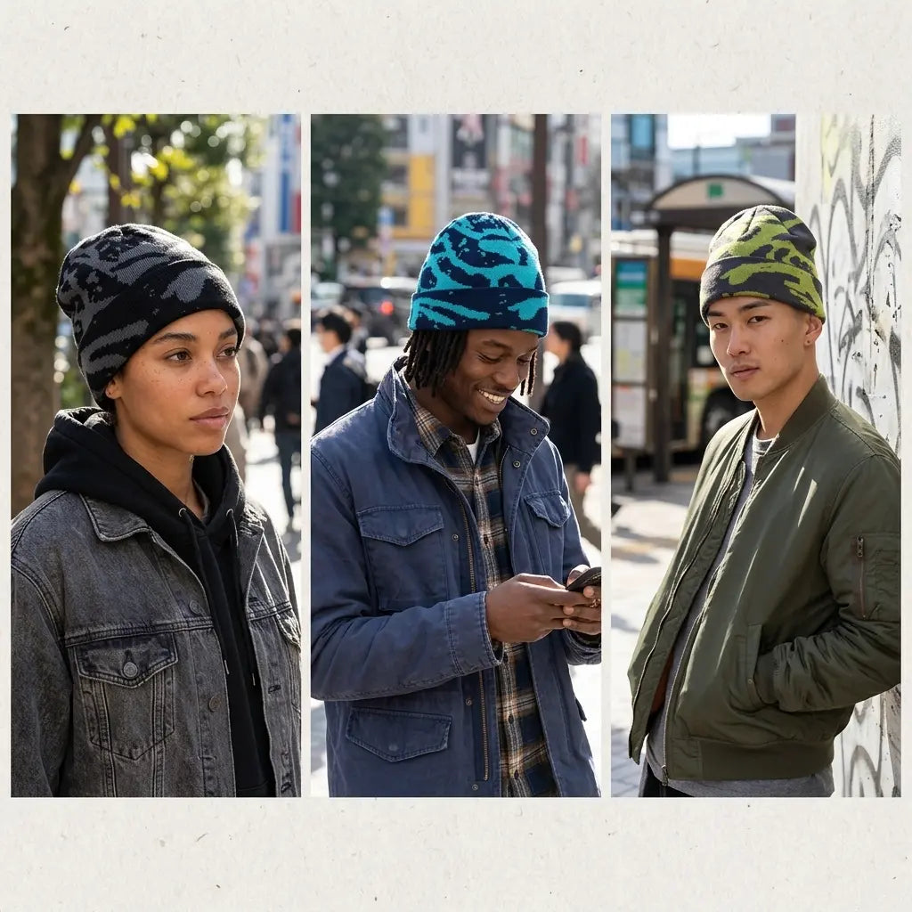Leith Winter Camouflage Knitted Beanie