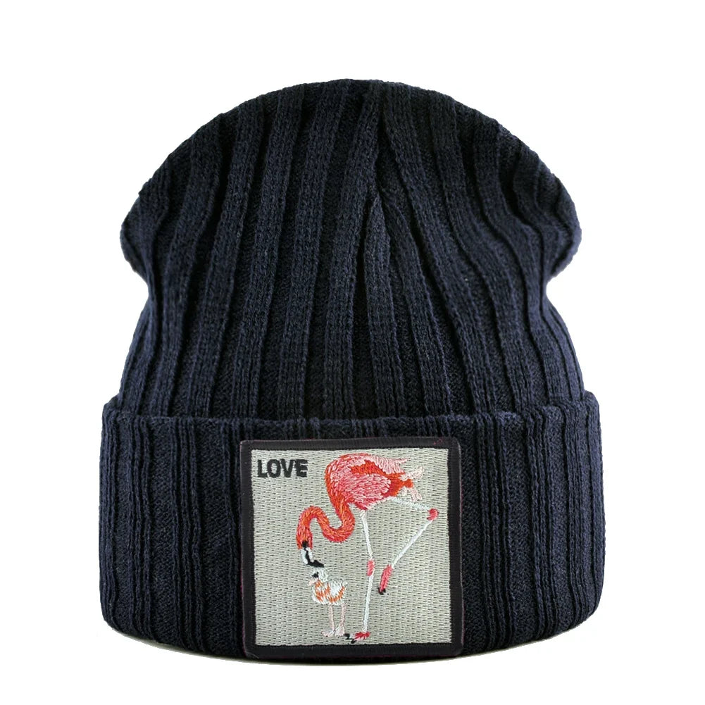 Love Flamingo Knitted Beanie