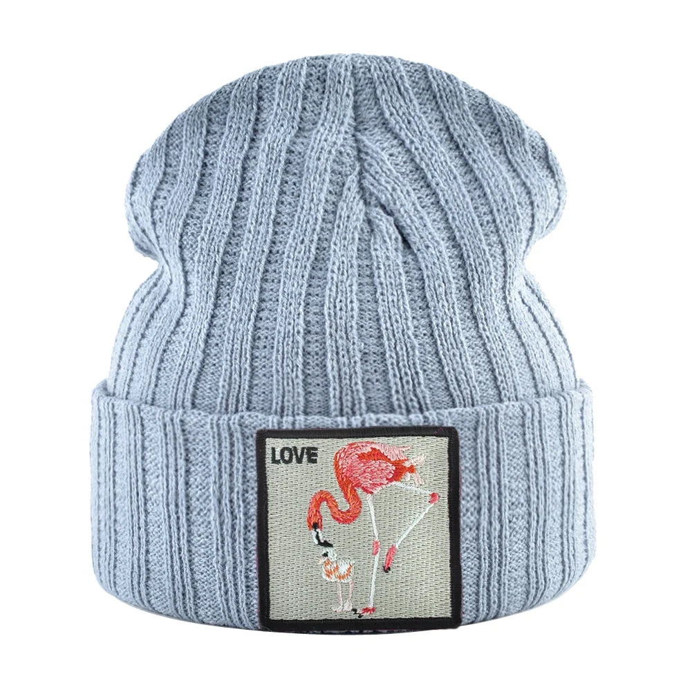 Love Flamingo Knitted Beanie