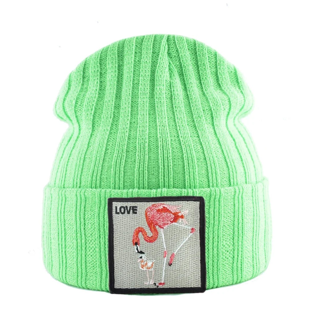 Love Flamingo Knitted Beanie