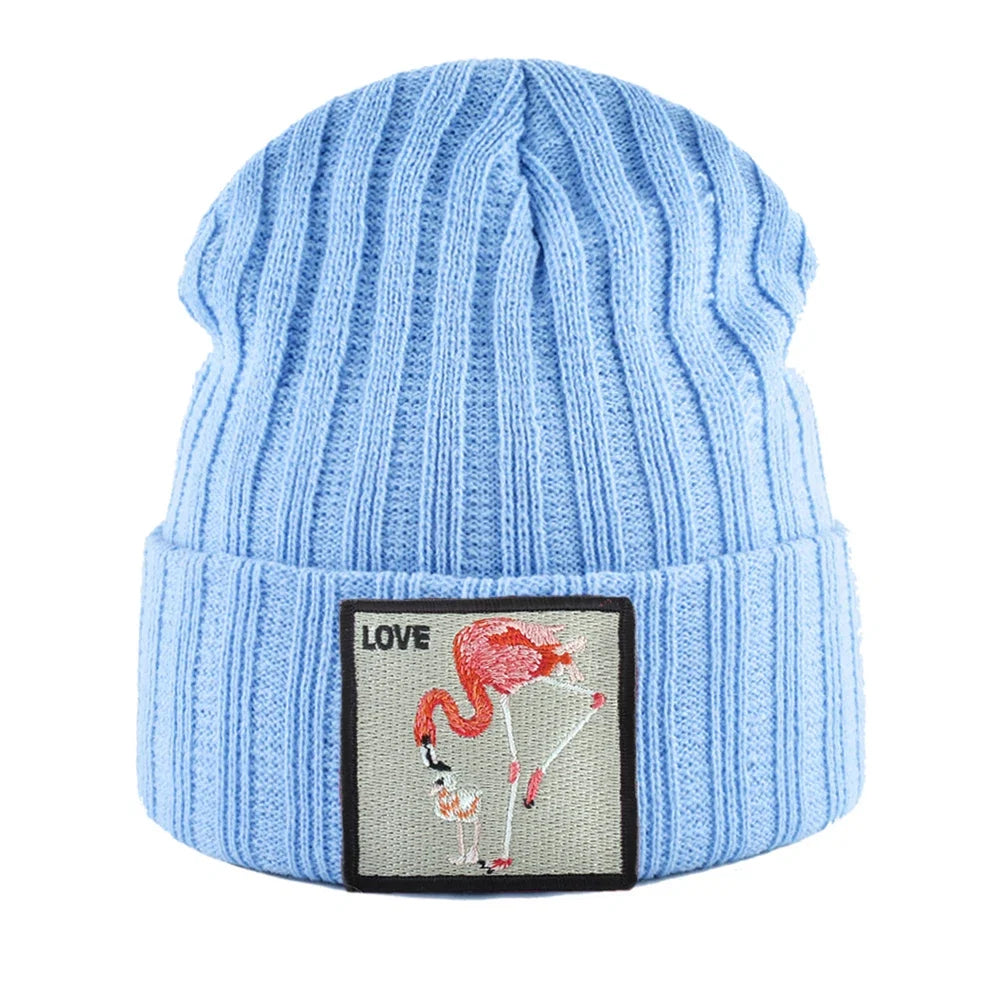 Love Flamingo Knitted Beanie
