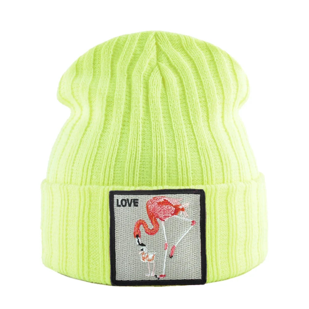 Love Flamingo Knitted Beanie