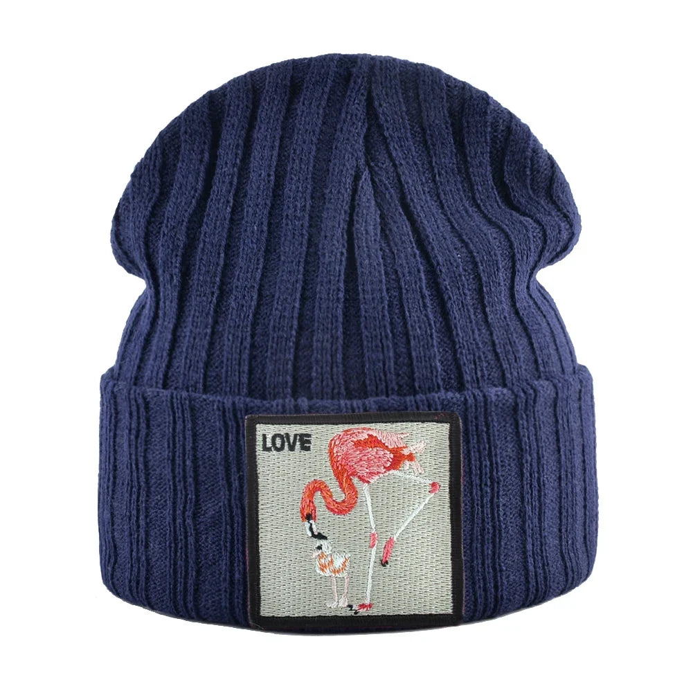 Love Flamingo Knitted Beanie