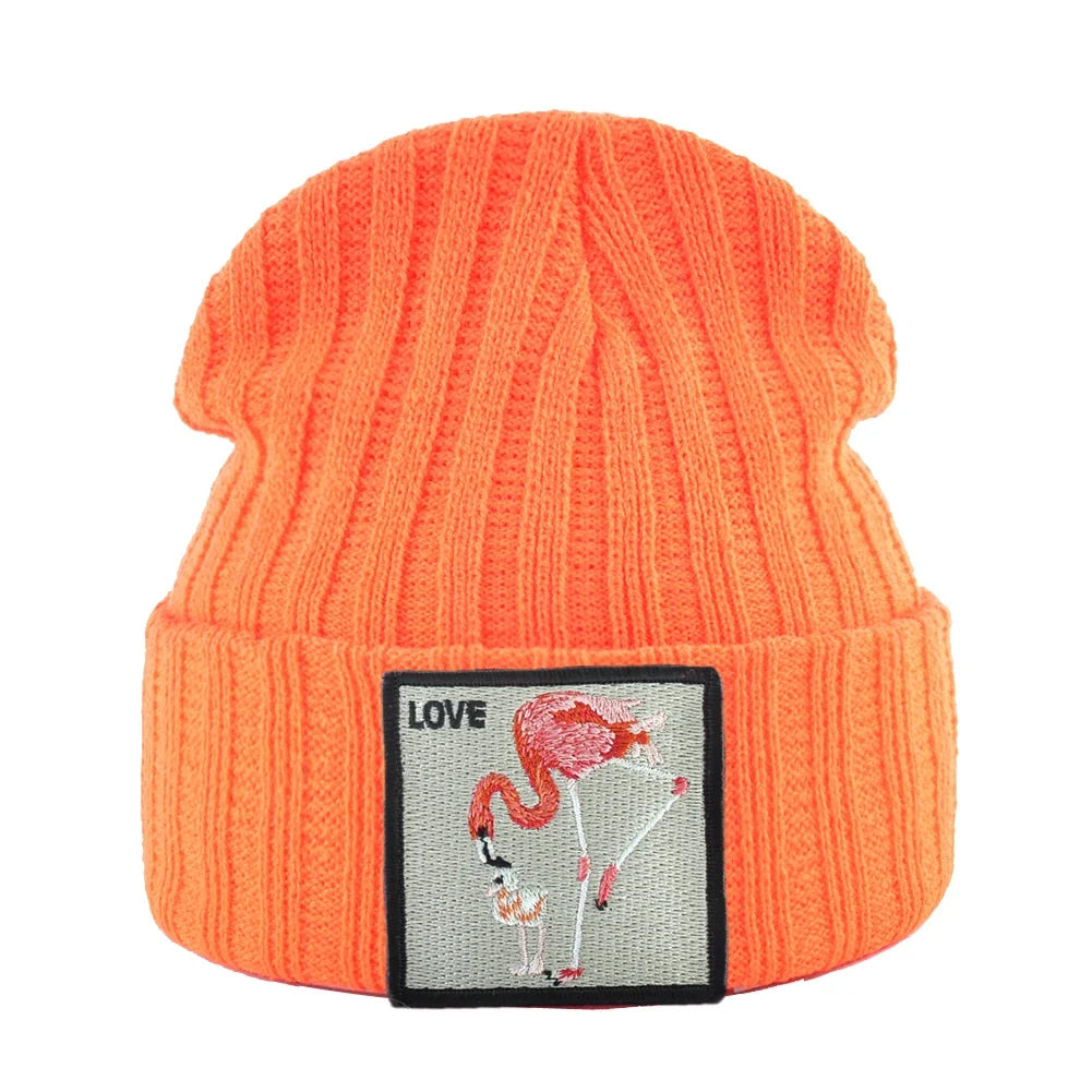 Love Flamingo Knitted Beanie