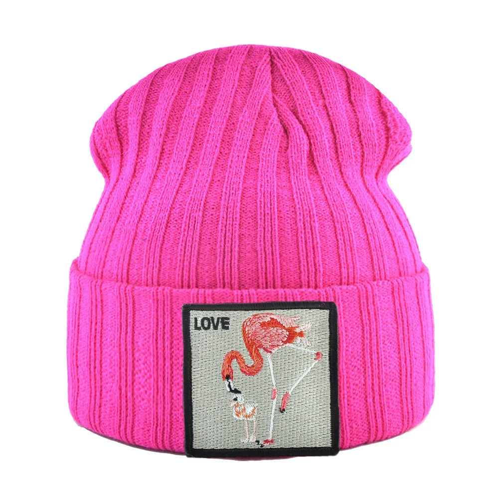 Love Flamingo Knitted Beanie