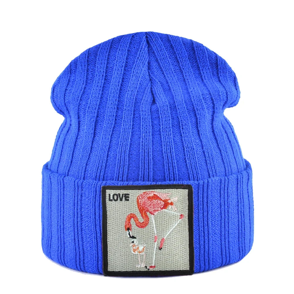 Love Flamingo Knitted Beanie