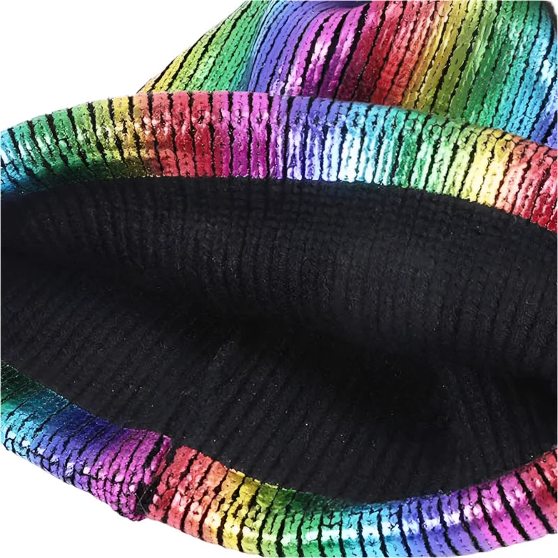 Metallic Glitter Degraded Beanie