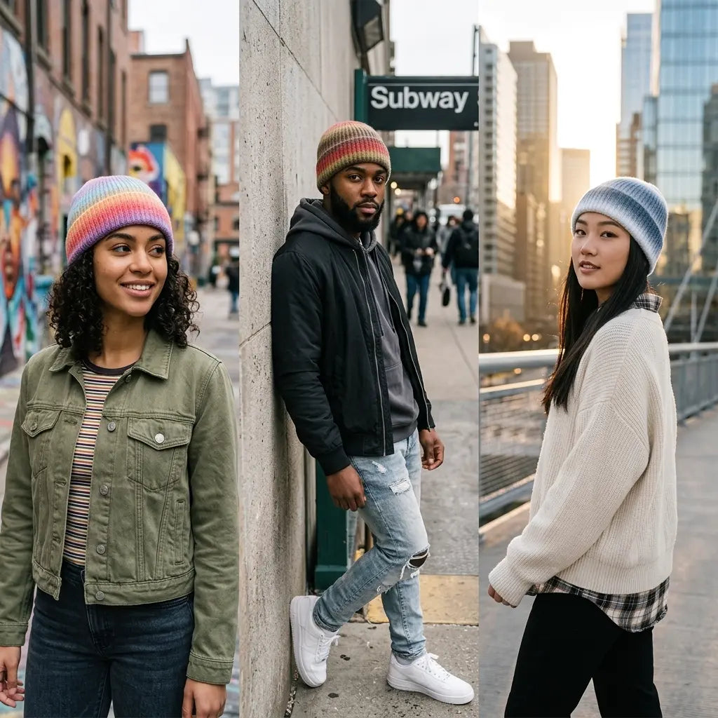 Moore Winter Tie-Dye Knitted Wool Beanie