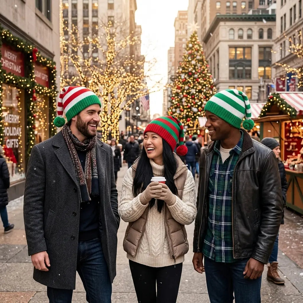 Noel Striped Winter Knitted Santa Beanie