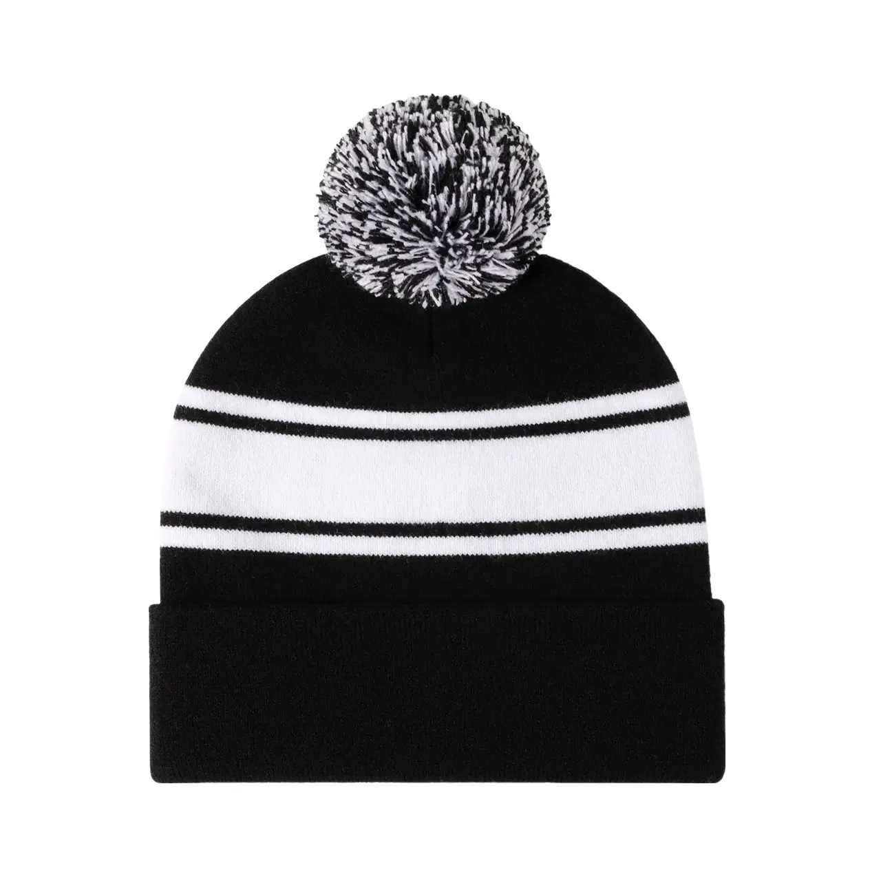 Palmer Pom Pom Striped Beanie