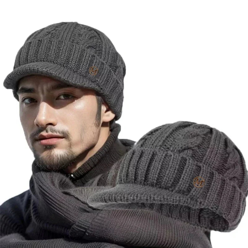 Seattle Winter Plush Knitted Visor Beanie
